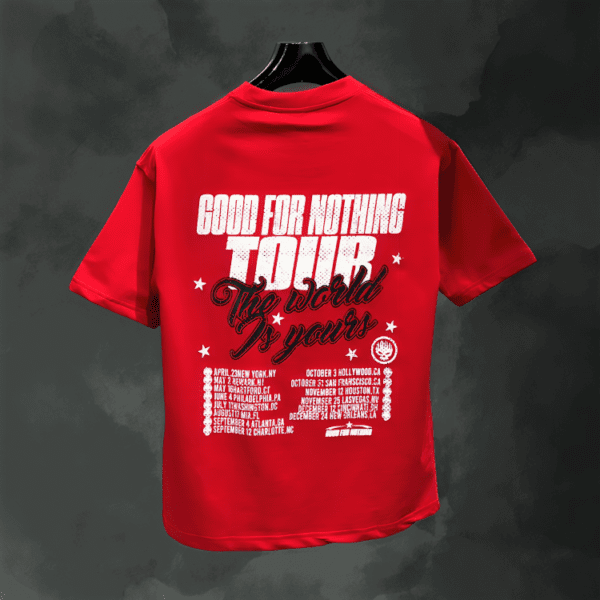 GOOD FOR NOTHING Red Oversized T-Shirt.