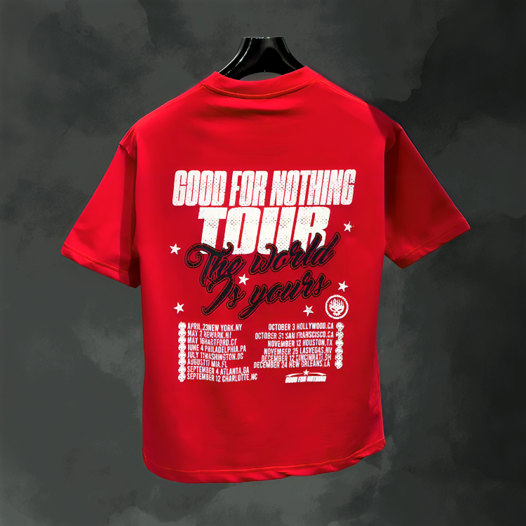 GOOD FOR NOTHING Red Oversized T-Shirt.