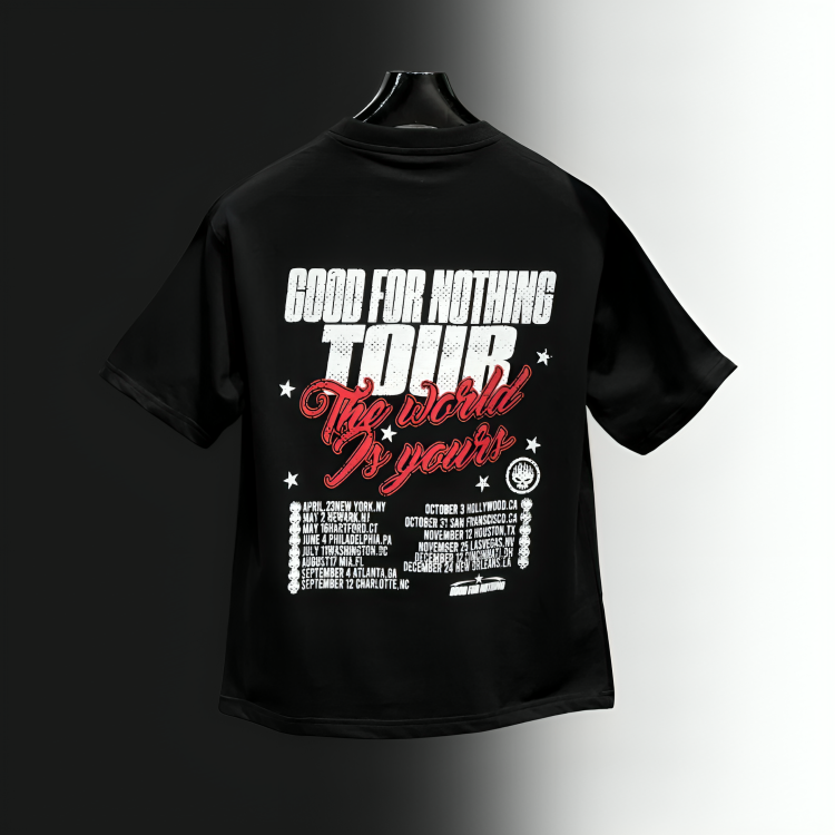 GOOD FOR NOTHING Black Oversized T-Shirt.